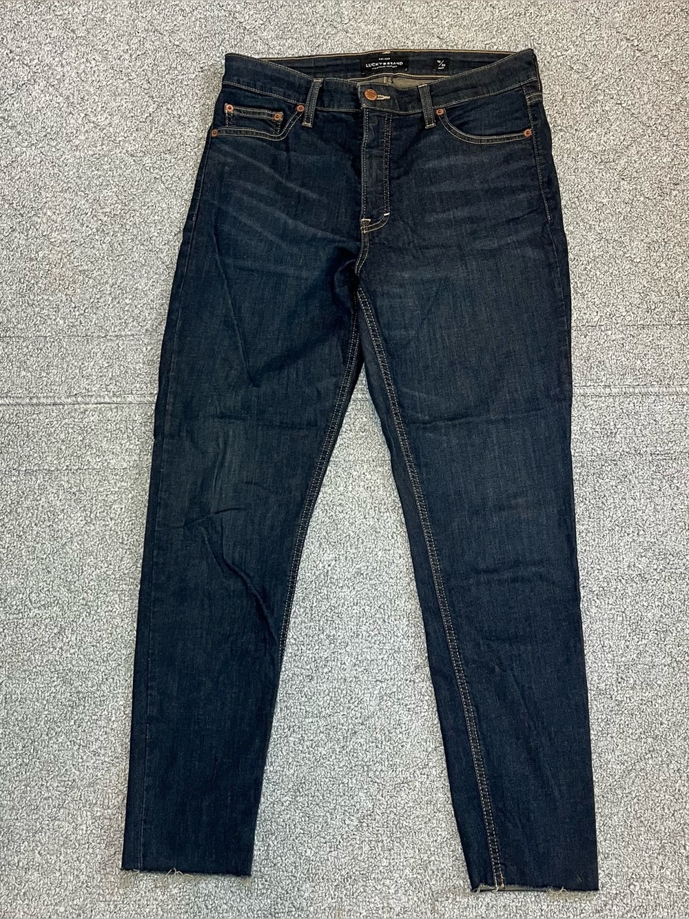 Lucky Brand Jeans Womens 10/30 Blue Bridgette Skinny Ankle High Rise Frayed Hem